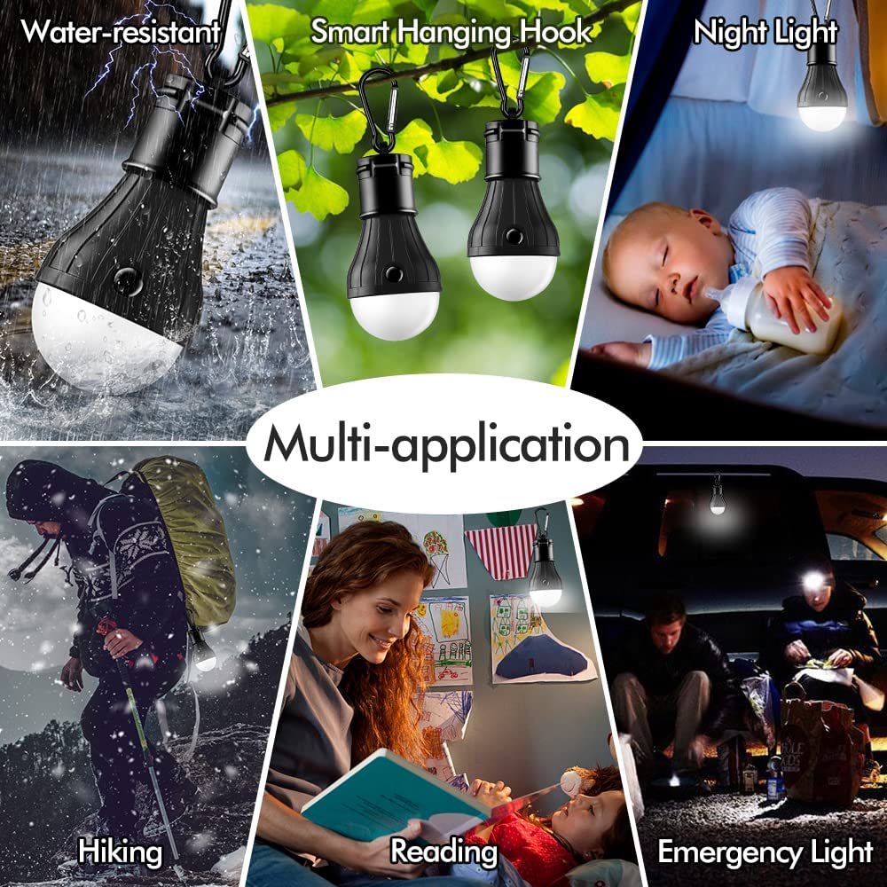 Cheap Goat Tents 4PCS Tent Lamp Portable LED Tent Light Emergency Lights LED Camping Bulb Light Equipment for Camping Hiking Backpacking Fishing   